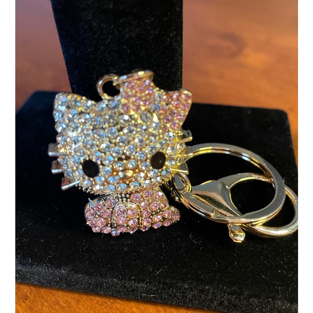 Pocketbook Charm or Keychain. Light Pink Kitty. New